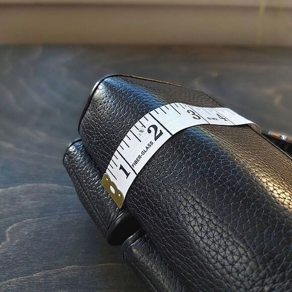 Vtg 90s black pebbled leather multi-pocket crossbody mini bag - Picture 6 of 16